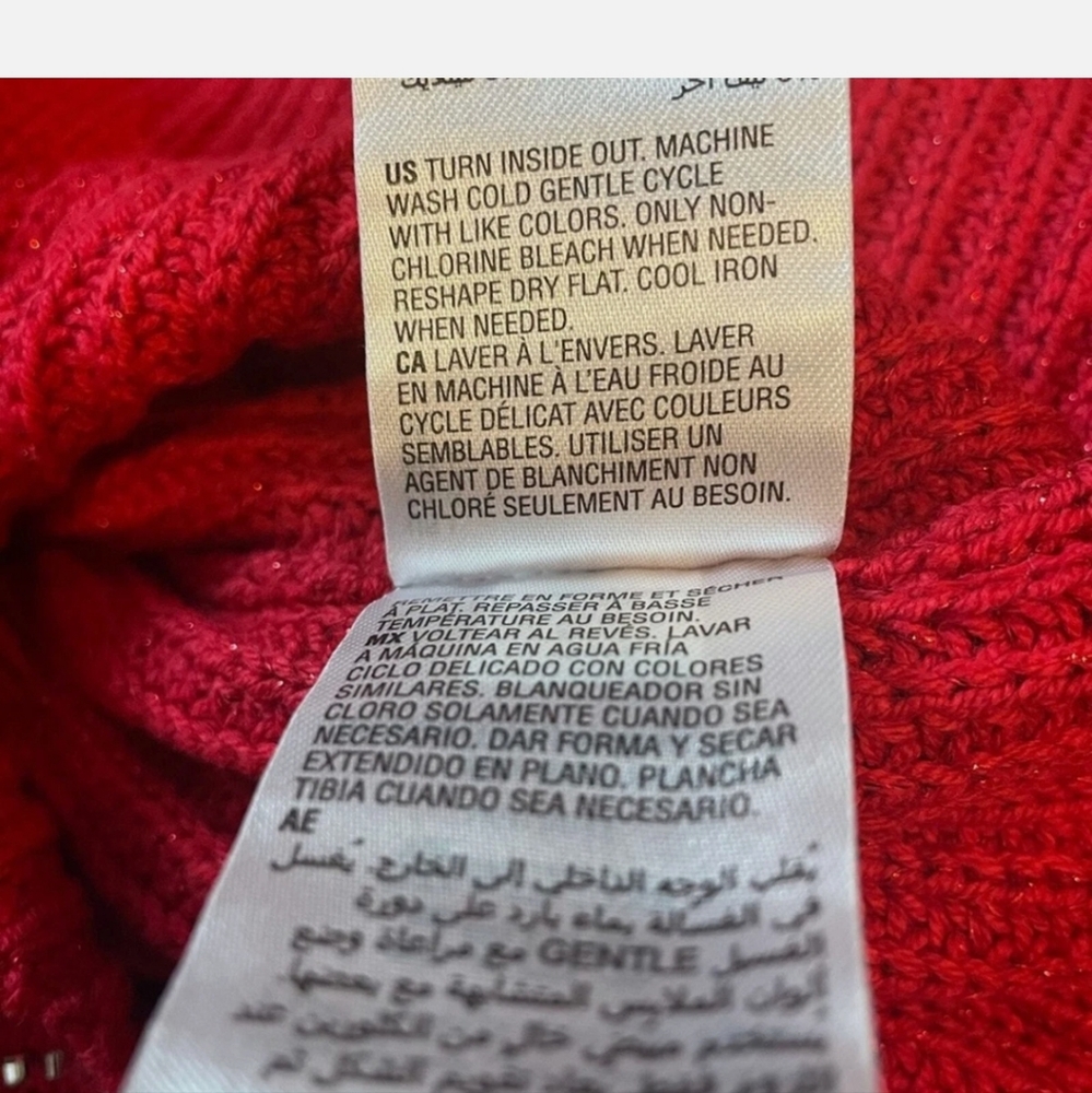 INC International Concepts Red and Rinestone Turtleneck Sweater - Picture 5 of 6